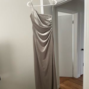 Sage green velvet reverly dress. NEVER WORN. Stretch material.Cancelled wedding.